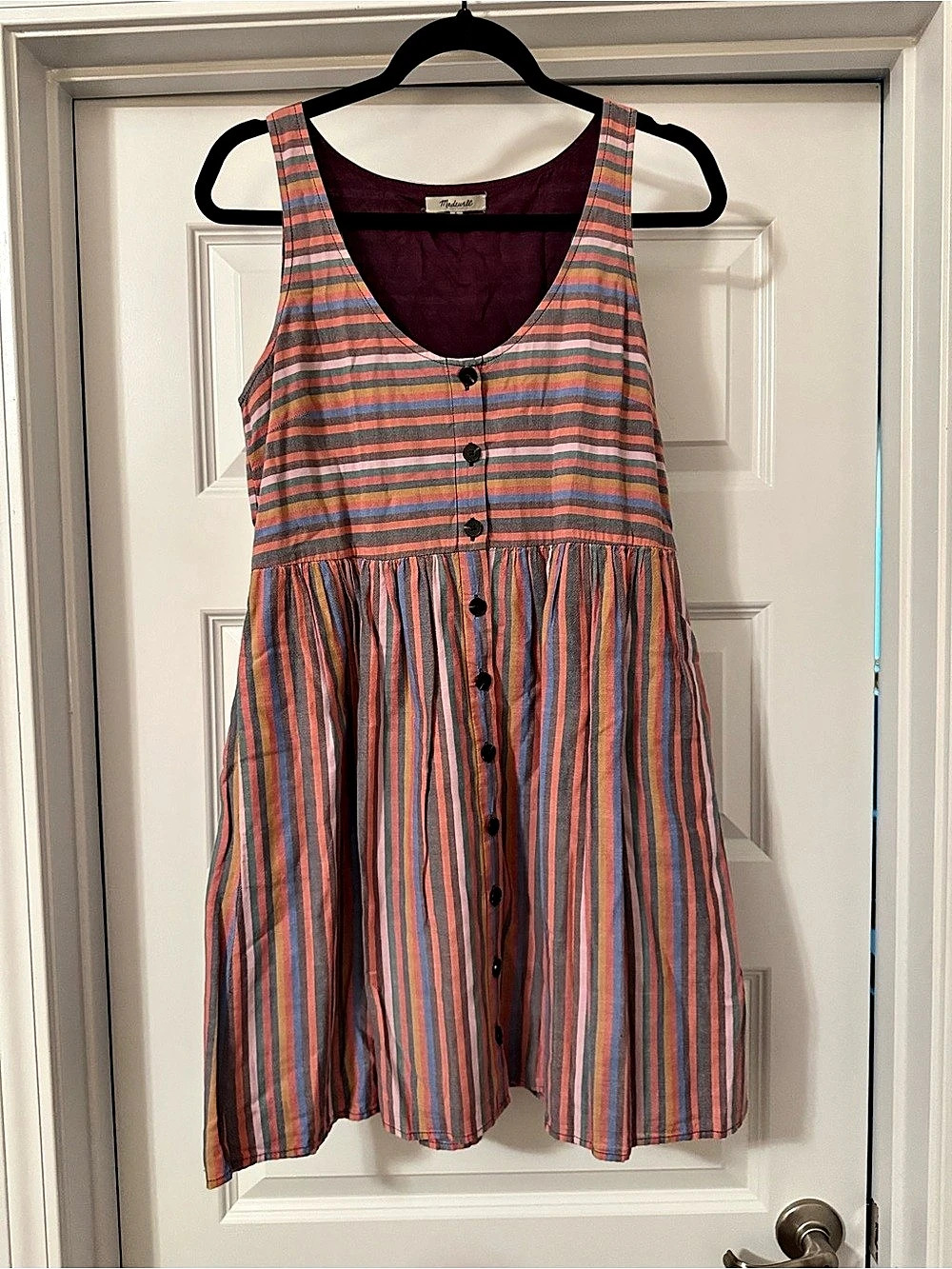 Madewell Striped Mini Dress Cotton Size Small